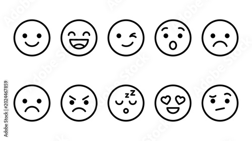 Bild auf Leinwand Collection of various emoticon faces.