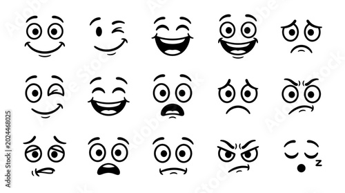 Foto Collection of various emoticon faces.
