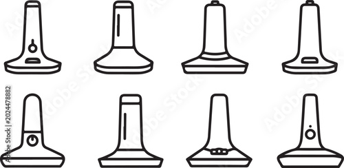 Obraz na płótnie Modern classic black pendant lamps hanging in row Vector