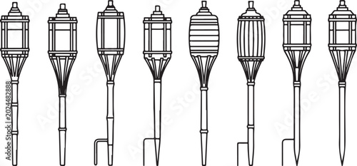 Fényképezés Vector illustration set of eight electric guitar types isolated Vector