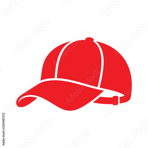  Cap black vector illustration silhouette sticker isolated on white background.
