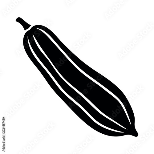 Papaya black vector illustration silhouette sticker isolated on white background.