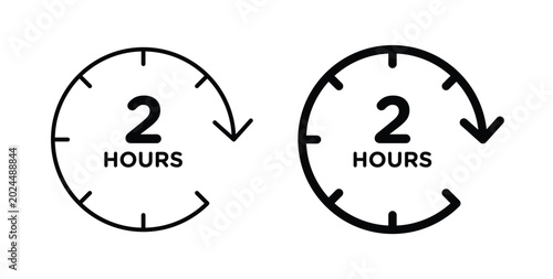 2 hours icon vector art set