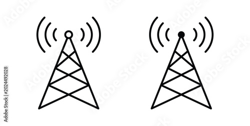 Broadcast icon vector art set