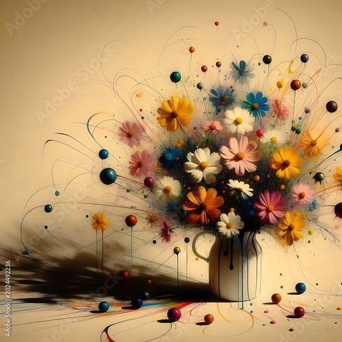 abstract floral background with flowers