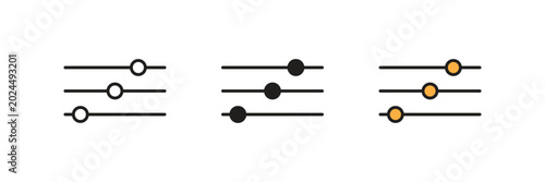 Fotografie Horizontal Sliders Icon Set