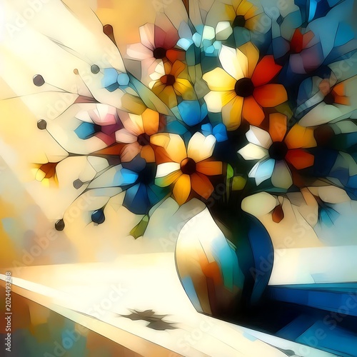 abstract floral background with flowers