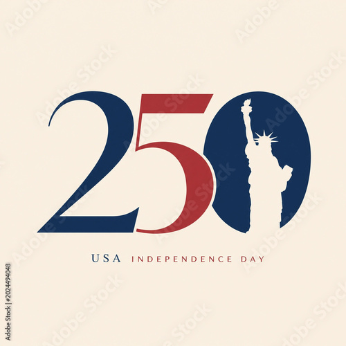 250 usa independence day design with statue of liberty silhouette