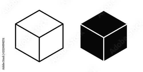 Bild auf Leinwand Cube icon vector art set