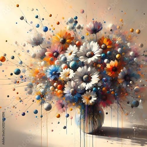 abstract floral background with flowers