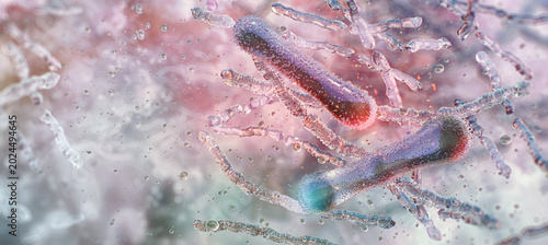 Fotografía Bacterial biofilm and human microbiome flora