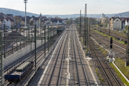 railroad tracks in the morning