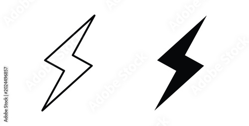 Lightning bolt icon vector art set