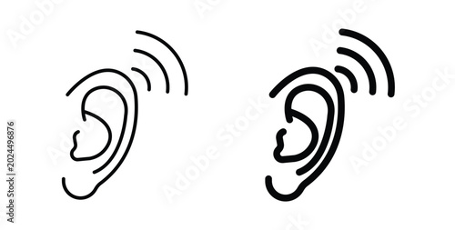 Slika na platnu Listening icon vector art set