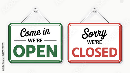 Open and closed signs for business hours indication purposes always