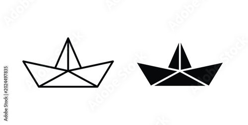 Photos Paper boat icon vector art set
