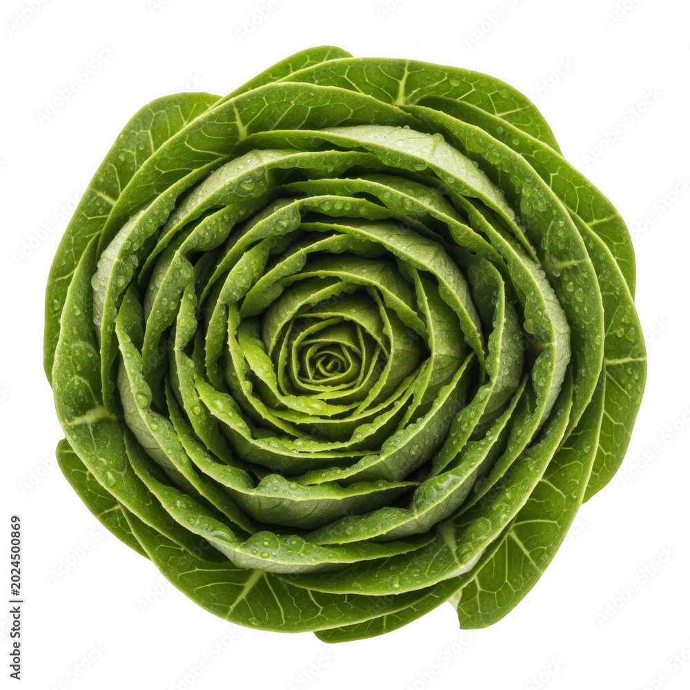 Obraz premium Green spiral design with leaf texture