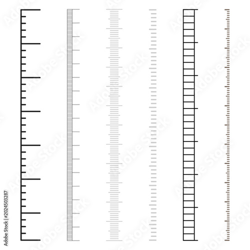Bilde på lerret Scale for measuring length or height, set of rulers with different divisions