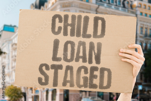 Bilde på lerret "Child Loan Staged" Monetized childhoods unpayable loans and staged opposition share exploitation