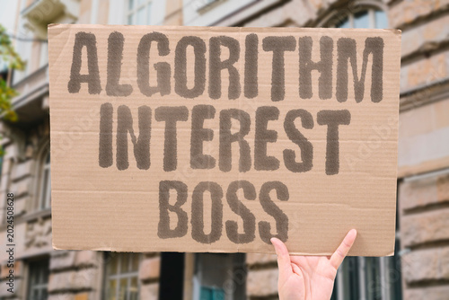 Quadro su tela "Algorithm Interest Boss" Compound interest and managed opposition both extract value systematically