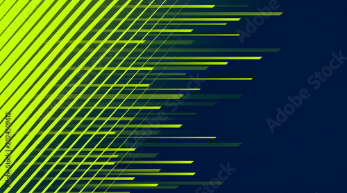 Geometric sports social media header template with neon green lines on dark background. Vibrant graphic design for athletic brand promotion and digital fitness marketing campaigns.