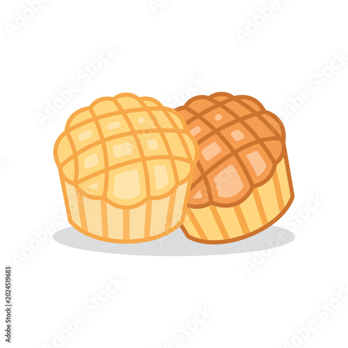 Two Pineapple Buns Illustration