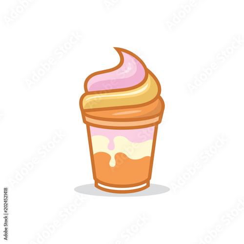 Soft Serve Ice Cream in a Cup Illustration