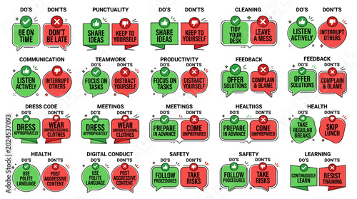 Photos Do's and don'ts list with check marks and crosses