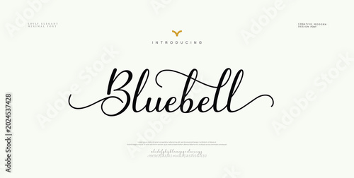 Foto Elegant awesome alphabet letters font and number