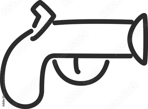 Foto Antique Flintlock Pistol Vintage Pirate Gun Outline Icon