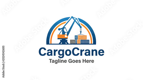 Tableau sur toile Cargo crane industrial lifting equipment for construction logistics shipping por