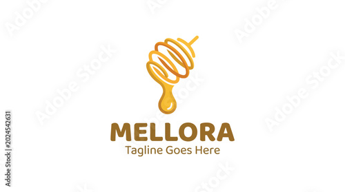 Photos Mellora mark with stylized hand and water drop symbol in bold golden typography