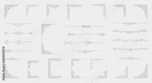 Elegant Vintage Ornate Borders and Dividers - Decorative Flourishes Collection