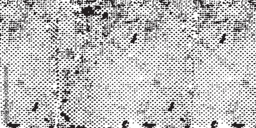 Abstract Black Square Halftone Pattern on White Background