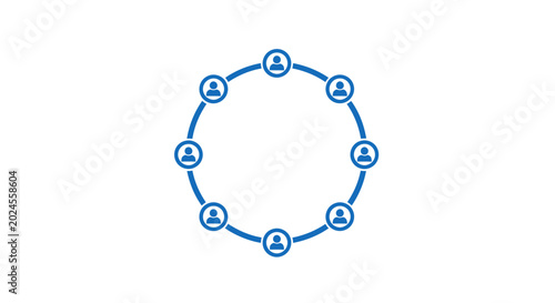Photos Circular Network of Connected People Icons Representing Community and Collaboration