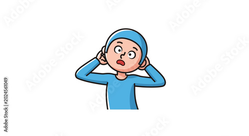 Bild auf Leinwand Cartoon character in blue outfit.