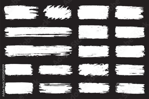 Foto Rough brush square, rectangle frame with torn edges and jagged borders