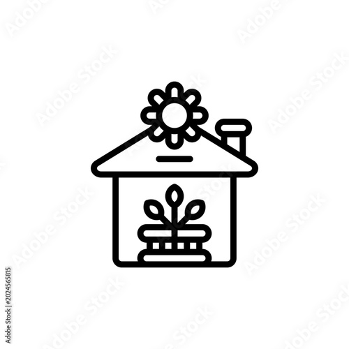 Home gardening outline icon and illustration
