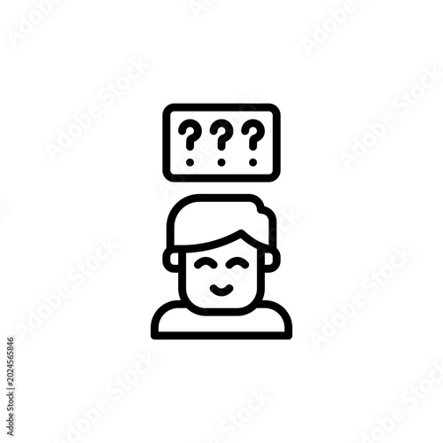 ask a question outline icon and illustration