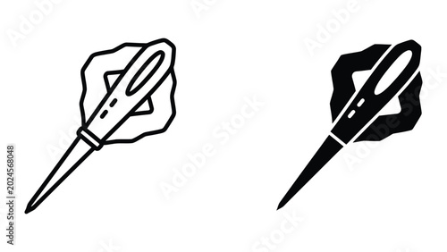 Fotografía Simple black and white feather duster icons