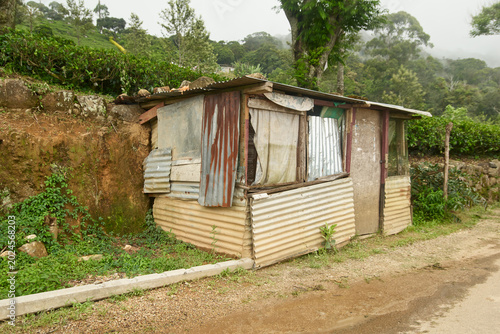 Canvastavla rustic temporary hut built from weathered corrugated iron sheets and wood, small