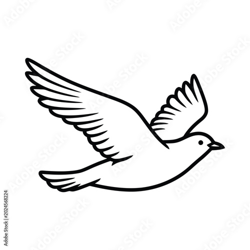 A bird flies through the air with outstretched wings in flight freely.
