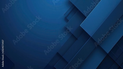 Blue Geometric Shapes on Dark Blue Background Abstract Tech Design Minimalist Style Modern Theme