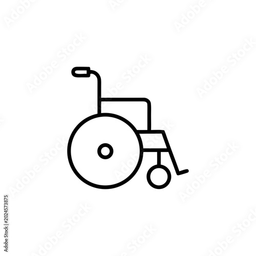 Wheelchair Line Art Icon Vector