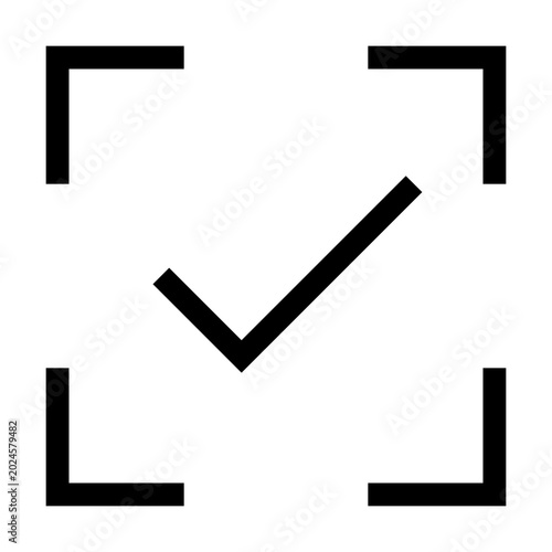 Checkmark with Crop Marks Icon