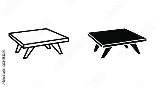 Tableau sur toile Minimalist black and white table comparison illustration