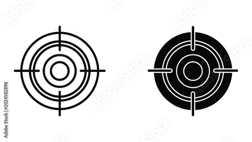 Foto Target with crosshair and concentric circles