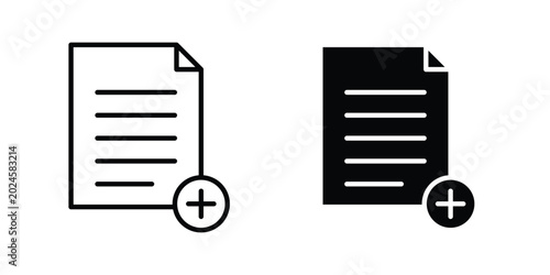 Tableau sur toile Add document icon graphic set. Vector icons