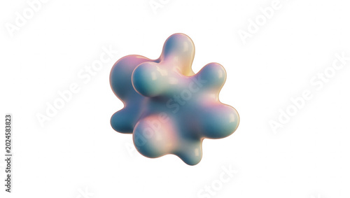 Abstract shape organic form smooth surface pastel colors 3D object glossy texture soft lighting modern design isolated background digital art