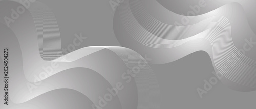 Gray abstract background with wavy light and shadow shapes and lines  modern design element